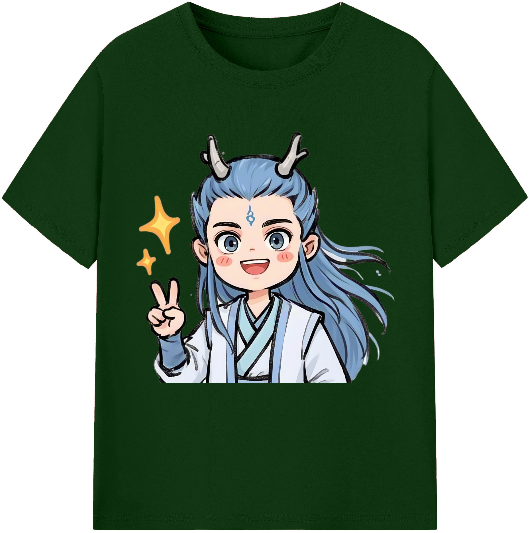 （画像用） Ne Zha 2 ナタ 魔童の大暴れ 綿100％半袖Tシャツ（フロントプリント）